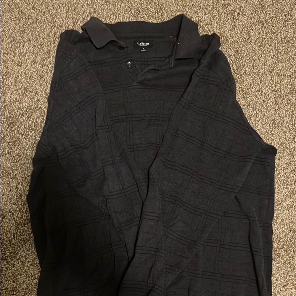 Van Heusen Charcoal Textured Polo